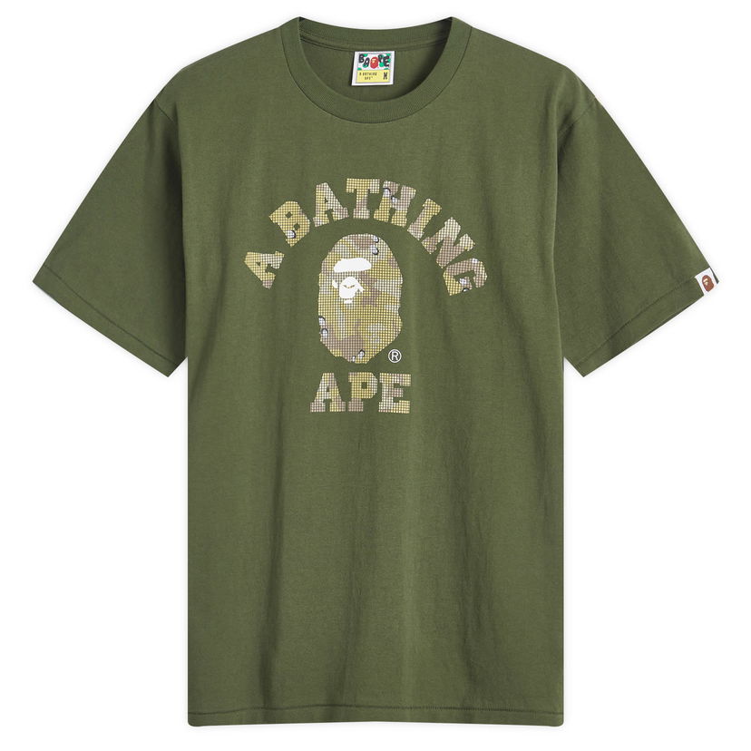 Футболка BAPE Bitmap College T-Shirt Зелений | 001TEK801039M-OLD