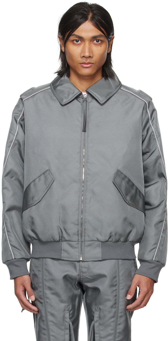 Куртка бомбер Kanghyuk Lock Stitched Bomber Jacket Сірий | PA24SSJK05