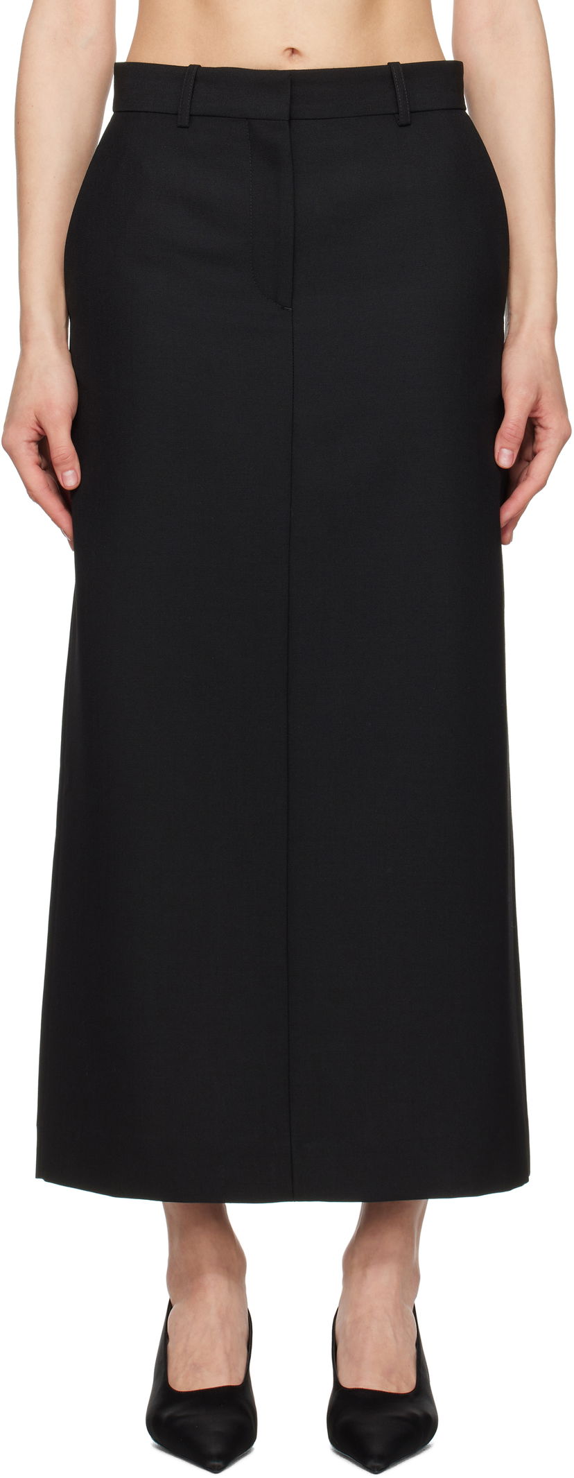 Спідниця TOTEME TOTEME Low-Waist Straight Maxi Skirt чорний | 251-WRB4288-FB0026
