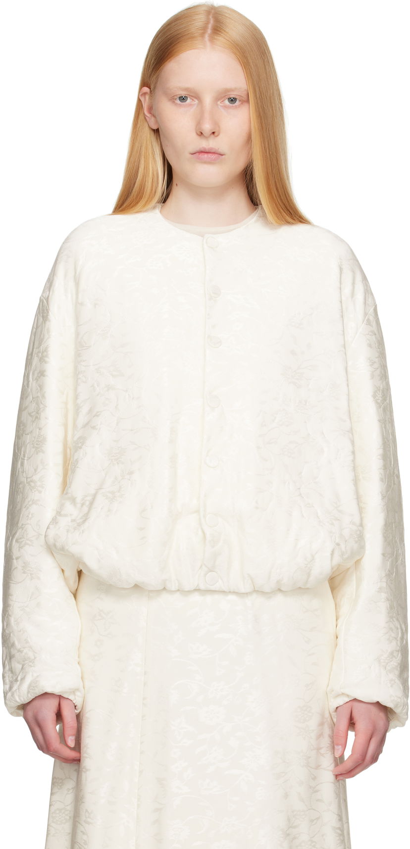 Куртка Jil Sander Jil Sander Jacquard Bomber Jacket білий | J03BN0186_J20300