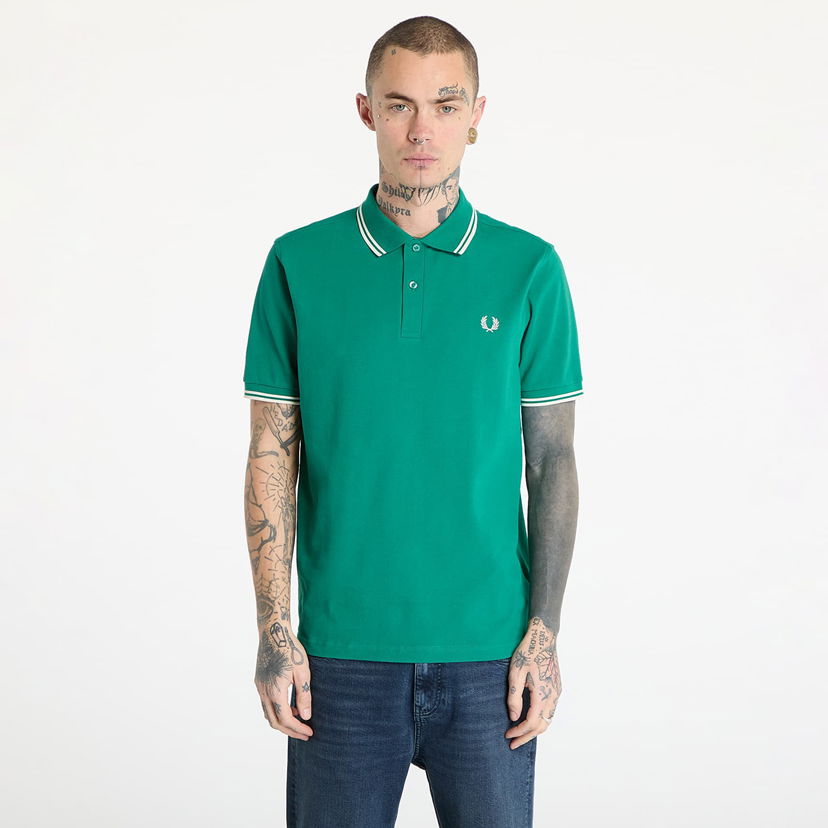 Сорочка поло Fred Perry Fred Perry Twin Tipped Shirt Зелений | M3600 Y37