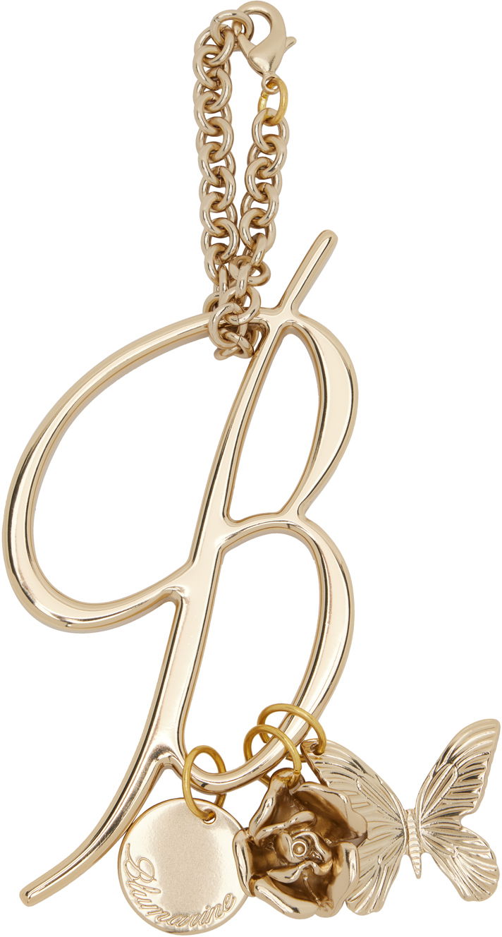 Брелоки Blumarine Blumarine Logo Letter "B" Keychain with Rose and Butterfly Charms Металік | P444W090A