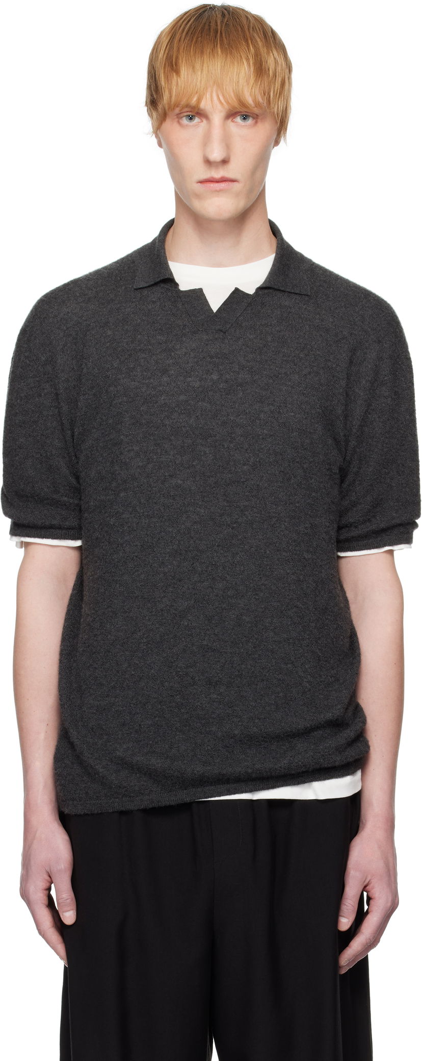 Cветр The Row The Row Isao Knit Polo Сірий | 947-Y498