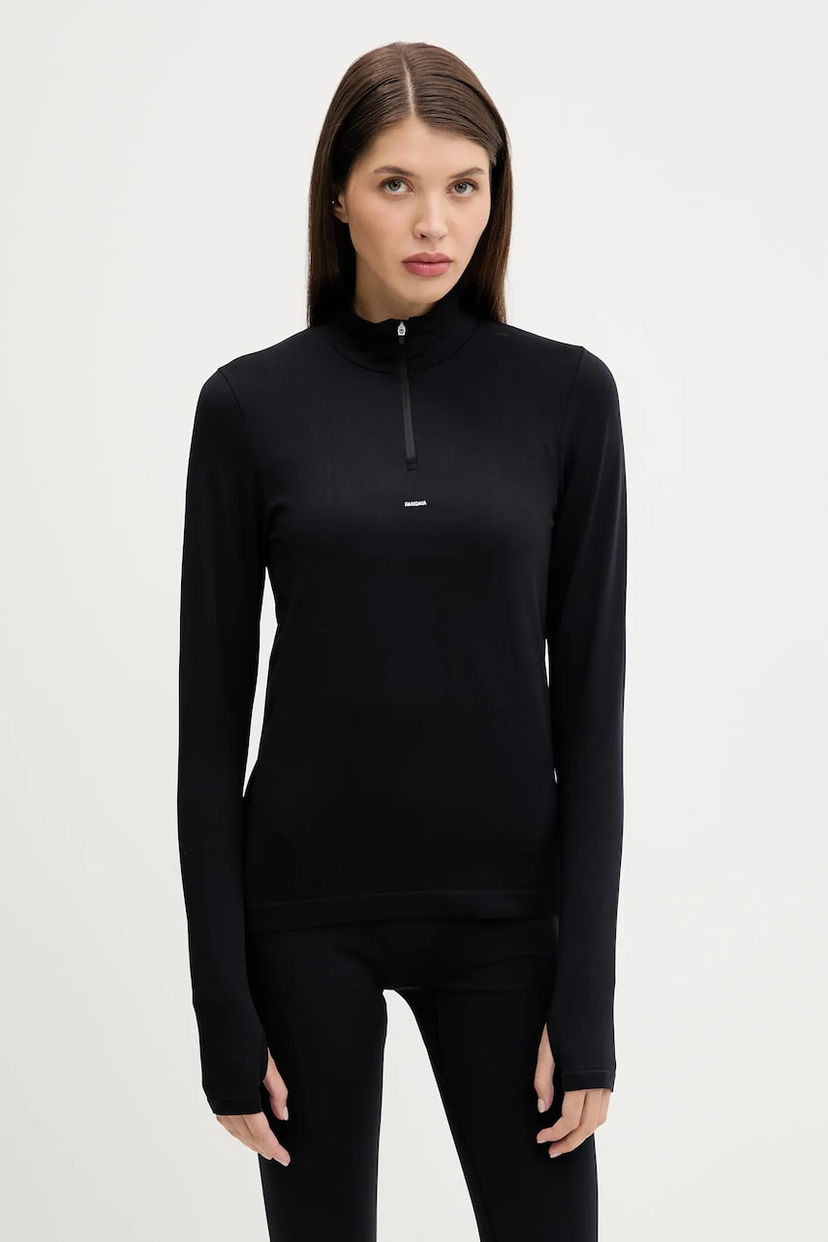 Футболка PANGAIA Pangaia Plant-Stretch Zipped Long Sleeve Top чорний | 10002426