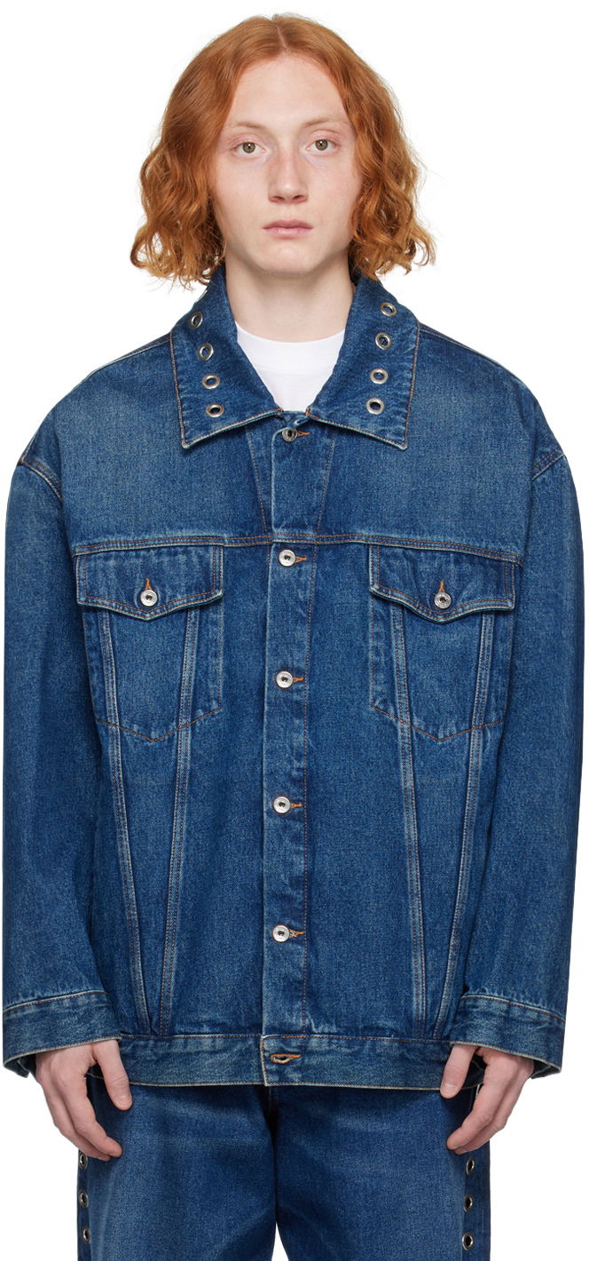 Куртка Off-White Eyelet Denim Jacket Синій | OMYE090F23DEN0074400