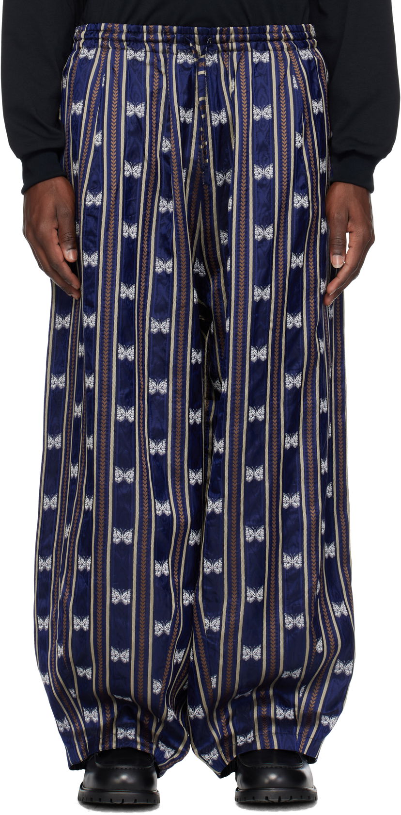 Штани Needles Needles H.D. Butterfly Print Trousers Синій | QV107