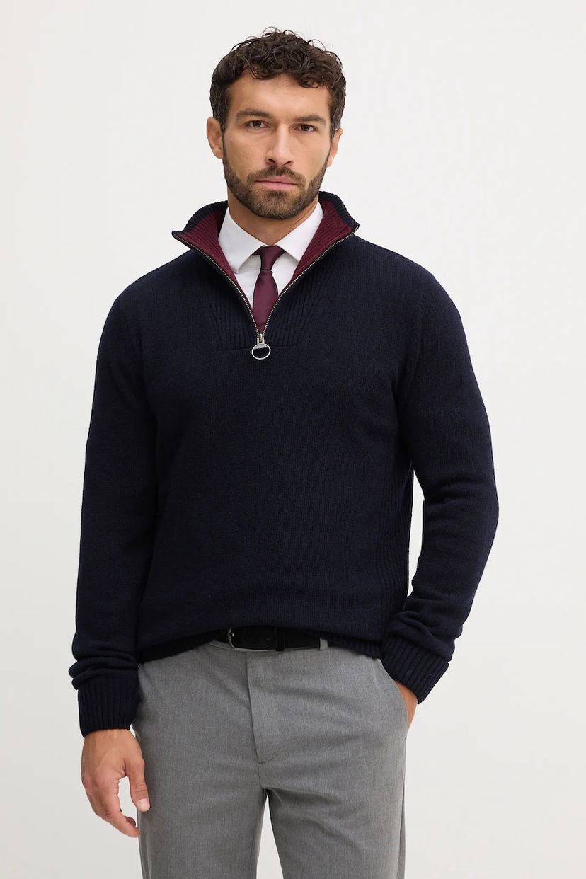 Cветр Barbour Barbour Nelson Half Zip Sweater темно-синій | MKN0863