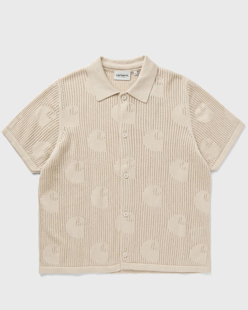 Сорочка поло Carhartt WIP Women's Short Sleeve Temple Knit Polo Shirt бежевий | I034541-2LP.XX