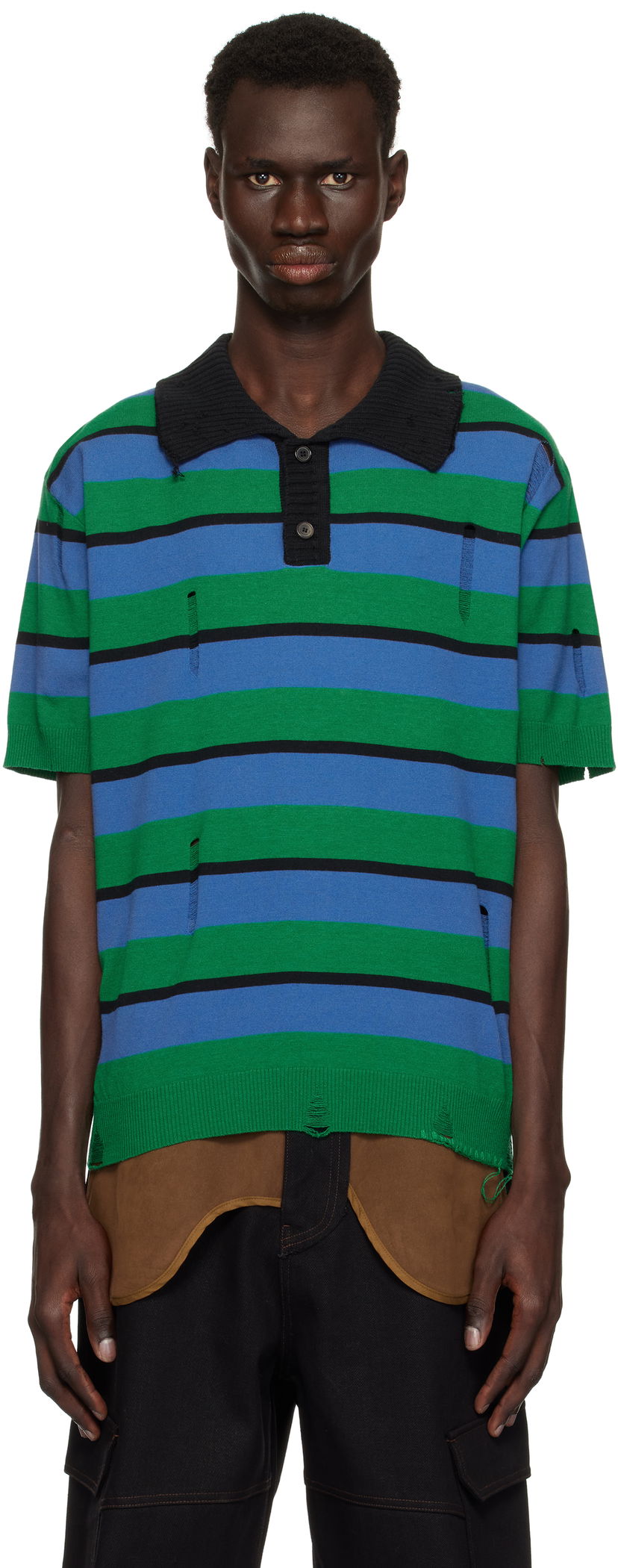 Сорочка поло Andersson Bell Andersson Bell Damaged Stripe Knit Polo Різнокольоровий | atb1242m