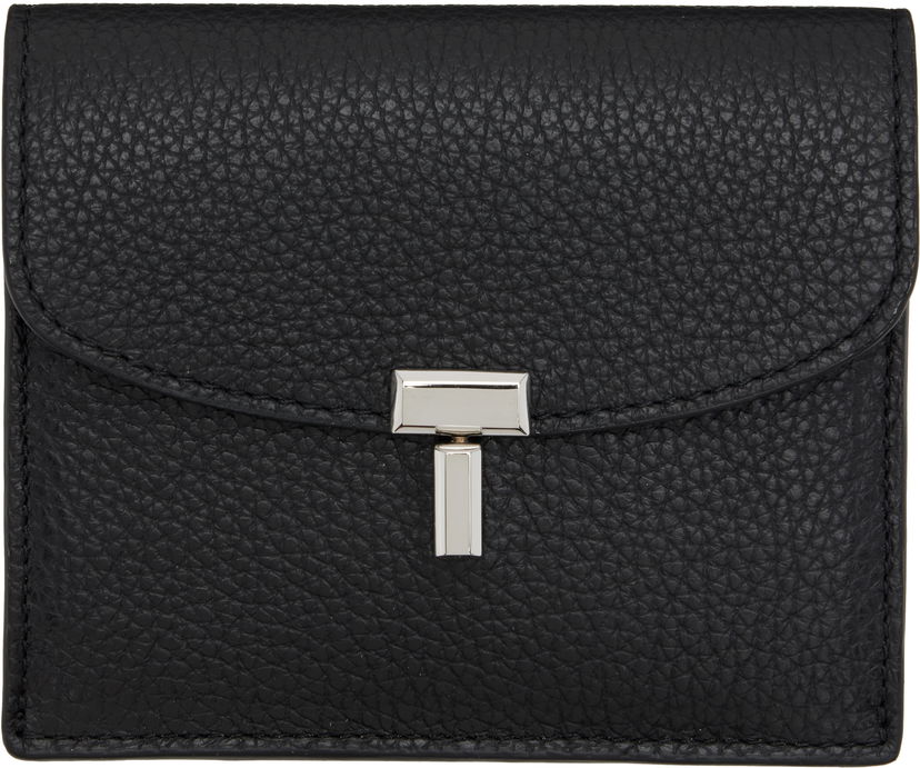 Гаманець TOTEME TOTEME T-Lock Grained-Leather Card Holder чорний | 253-WAM0042-LE0030