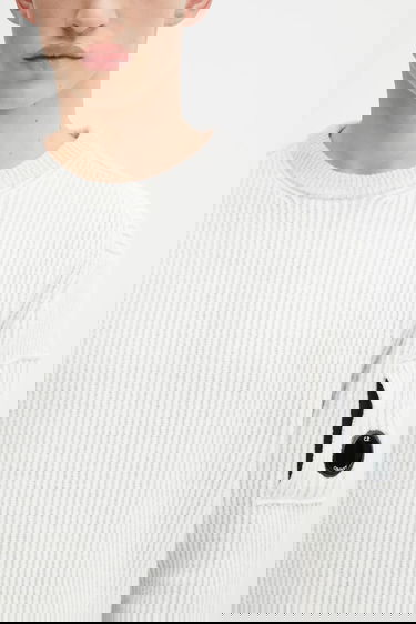 Cветр C.P. Company Ribbed Wool Blend Crew Neck Sweater білий | 19CMKN307A006170A, 3