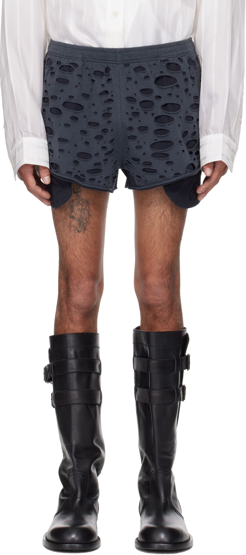 Шорти Acne Studios Acne Studios Distressed Shorts Сірий | BE0187-