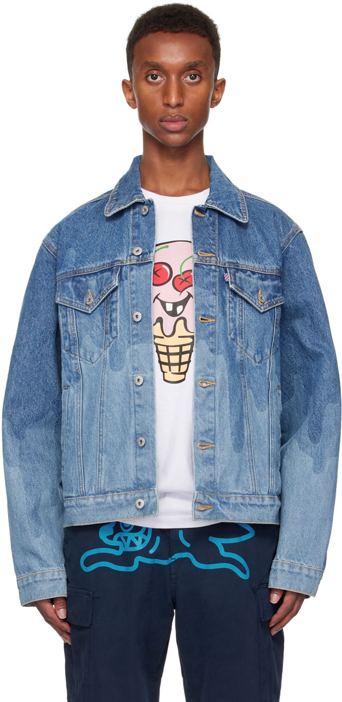 Куртка BBC IceCream ICECREAM Lazer Drip Trucker Denim Jacket Синій | IC24369