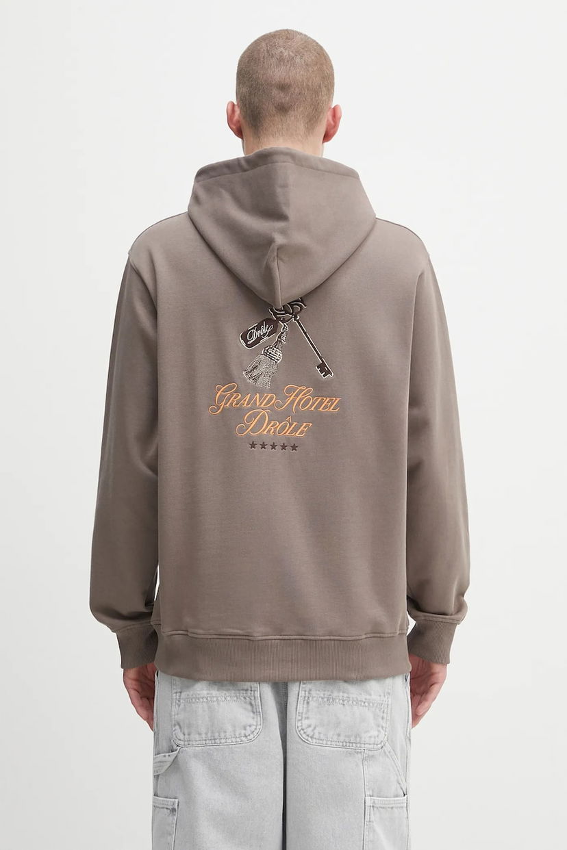 Світшоти Drôle de Monsieur Drôle de Monsieur Le Hoodie Grand Hotel Graphic Print Коричневий | H.HO184.CO127