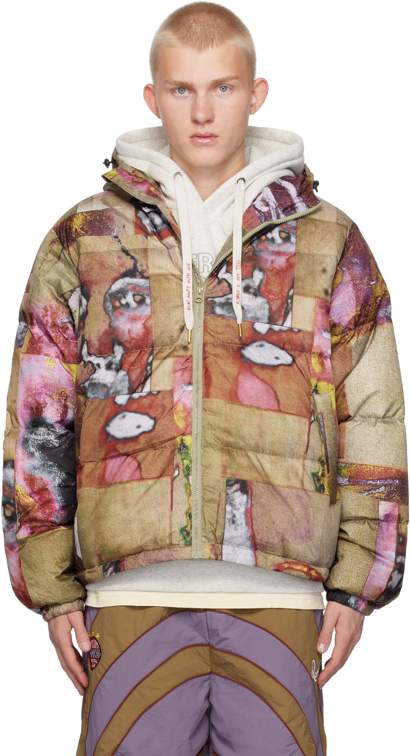 Пуховик KidSuper Faces Collage Printed Down Jacket Різнокольоровий | AW24-OW-03