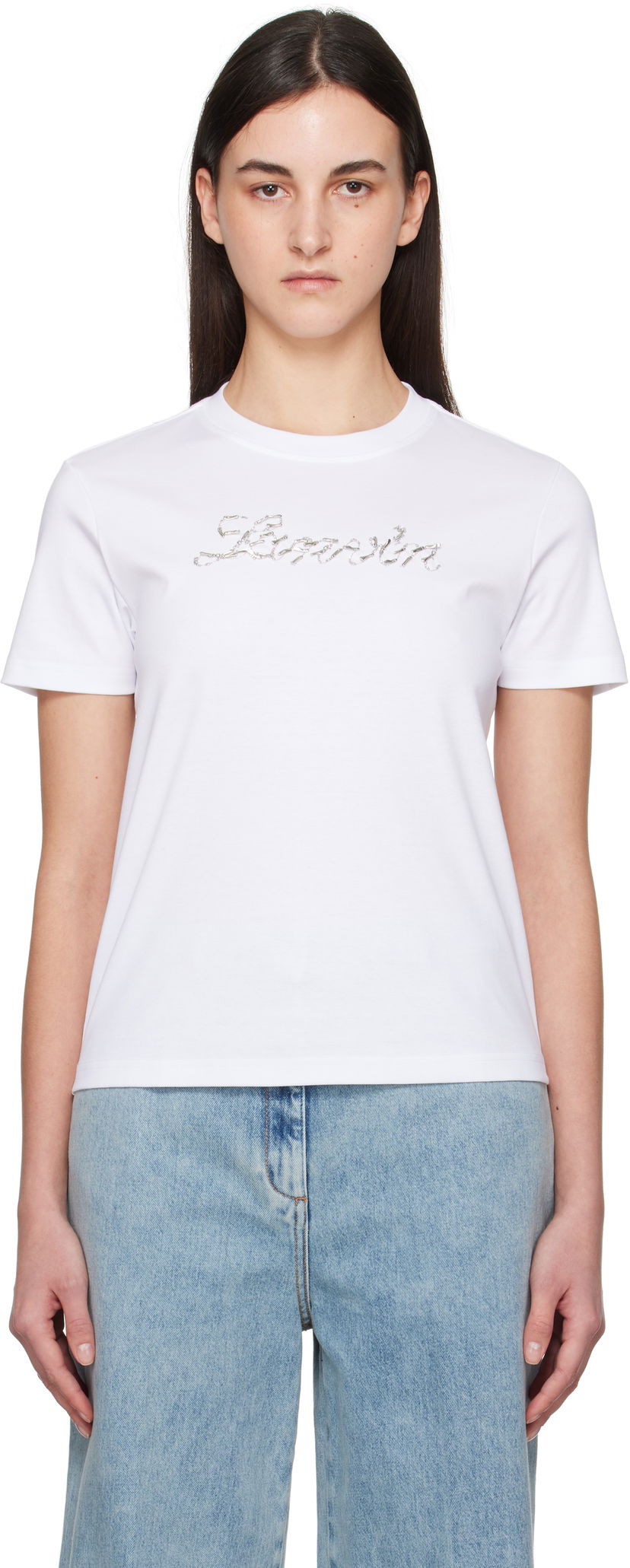 Футболка LANVIN Lanvin Bead Embroidered T-Shirt білий | RW-TS9030-J176-P25