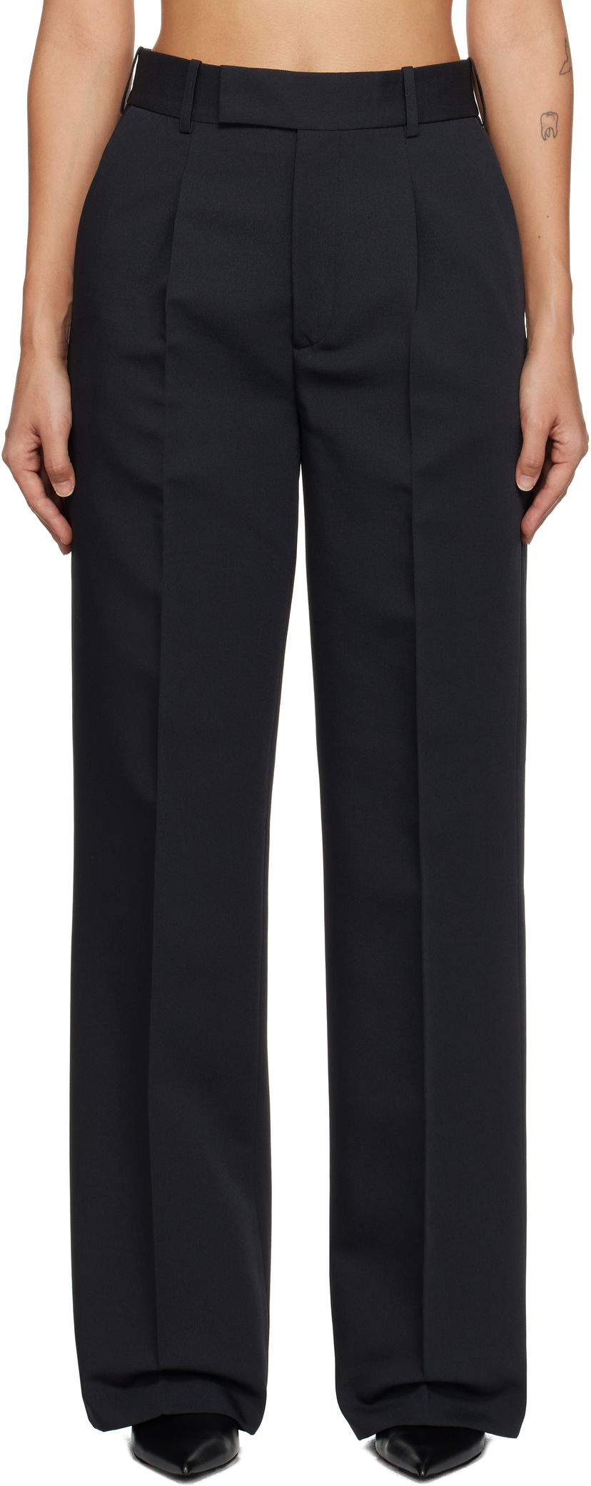 Штани Róhe Relaxed Single Pleated Trousers чорний | 613-30-012
