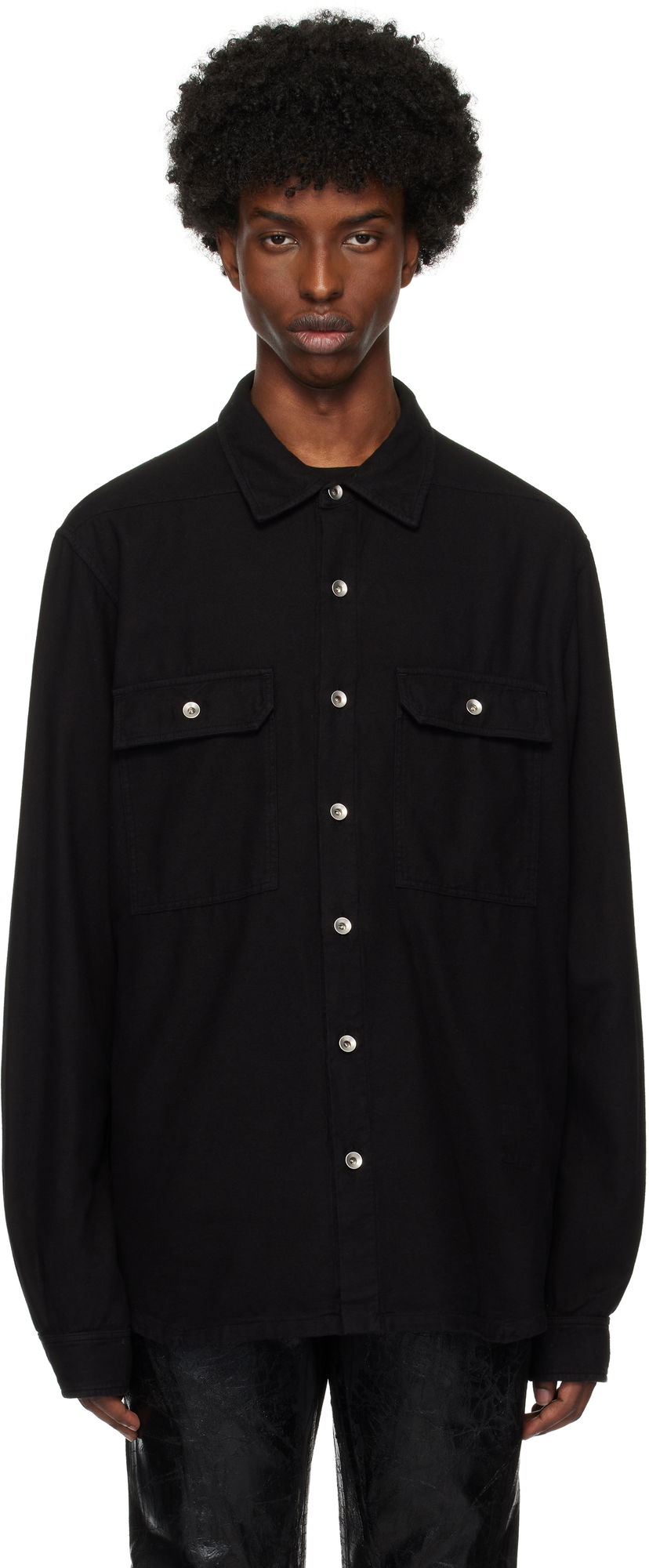 Сорочка Rick Owens Outershirt Shirt чорний | DU02D2296 CFL