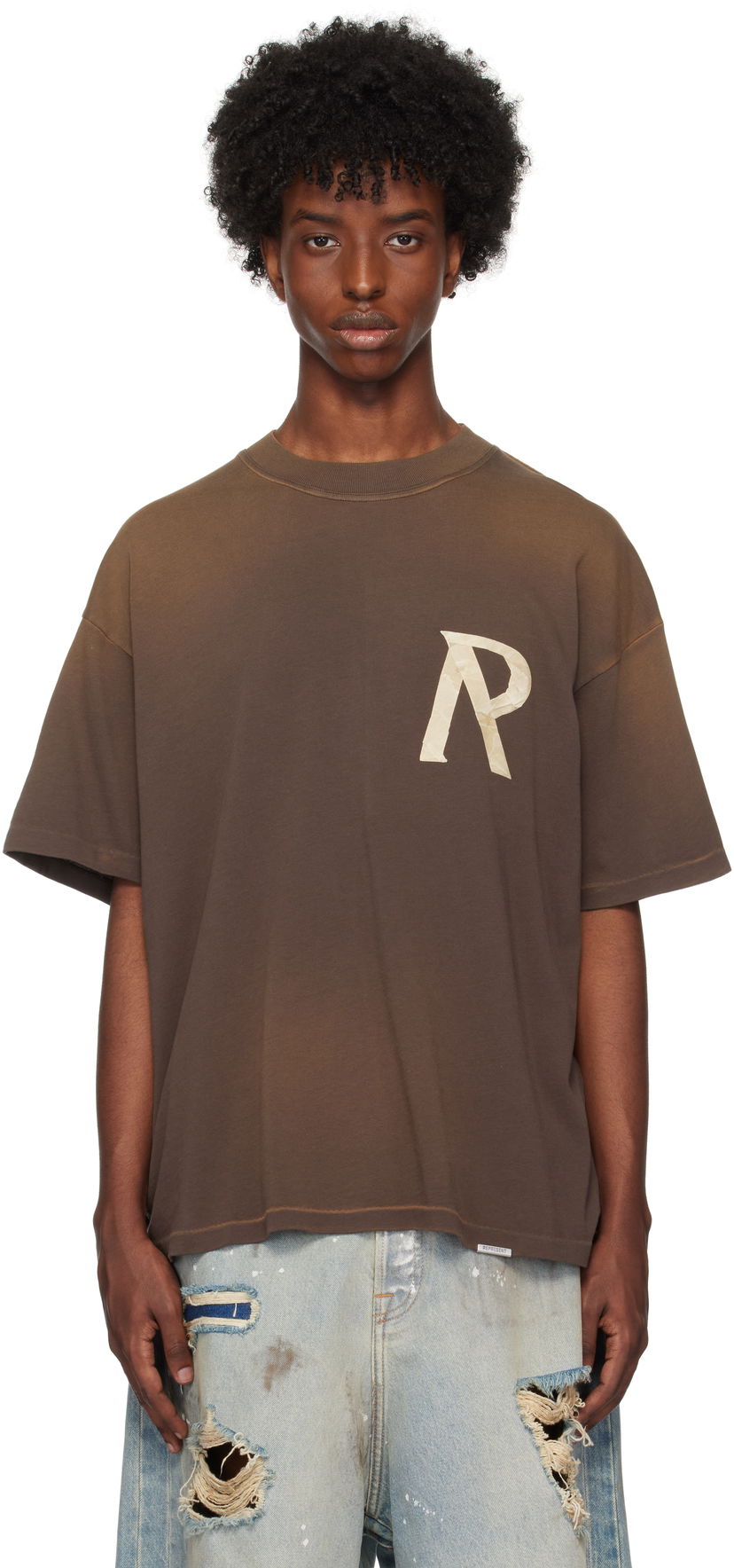 Футболка Represent Clo Masking Tape Initial T-Shirt Коричневий | MLM4208