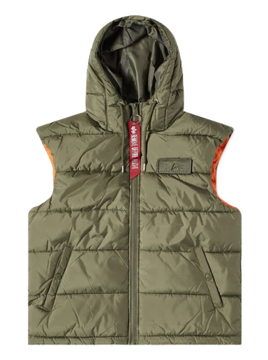 Жилет Alpha Industries Hooded Puffer Vest Зелений | 118110-01