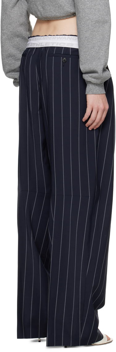 Штани Alexander Wang Alexander Wang Pinstripe Stretch Wool Trousers темно-синій | 1WC2254813, 2
