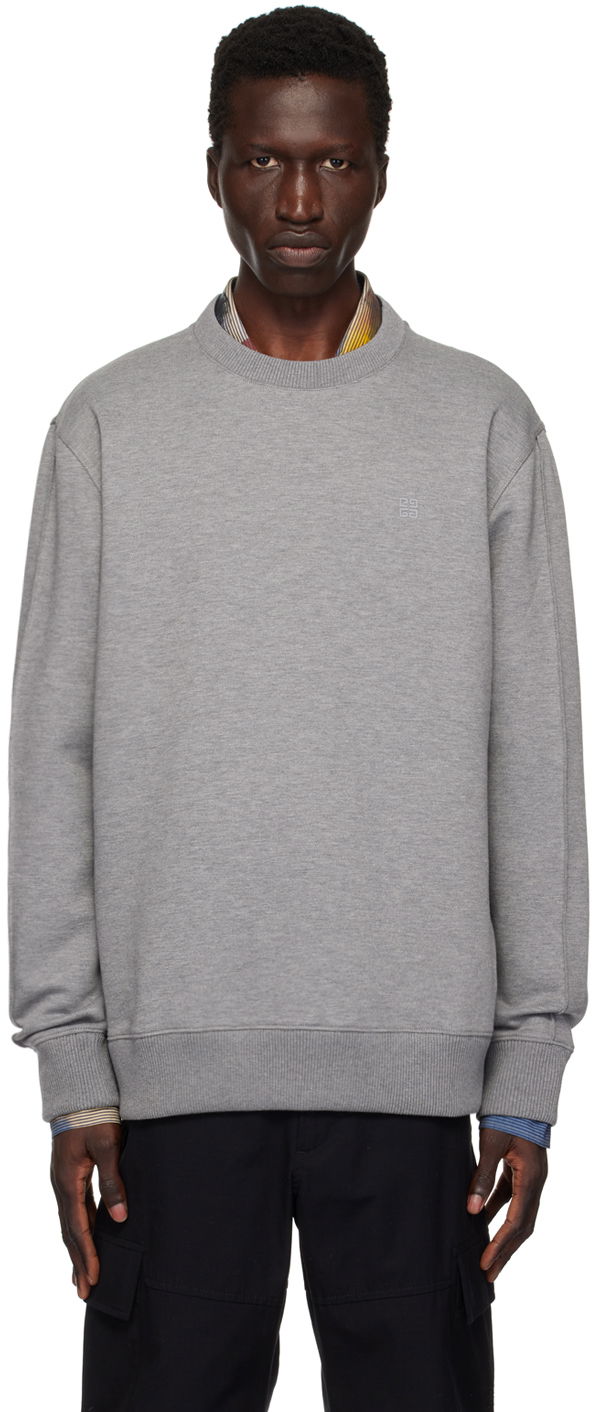 Cветр Givenchy 4G Logo Embroidered Sweatshirt Сірий | BMJ0HB3YMC050