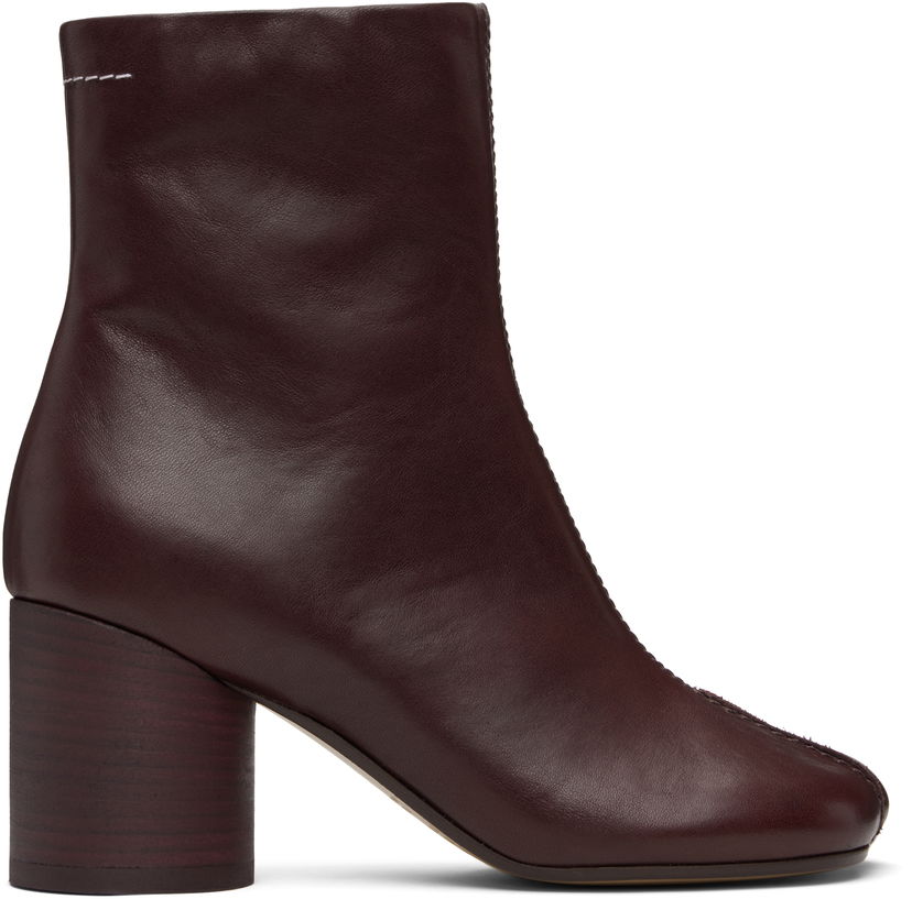 Кросівки та взуття Maison Margiela MM6 Maison Margiela Anatomic Stitch Ankle Boots Бордовий | S59WU0260 P5000
