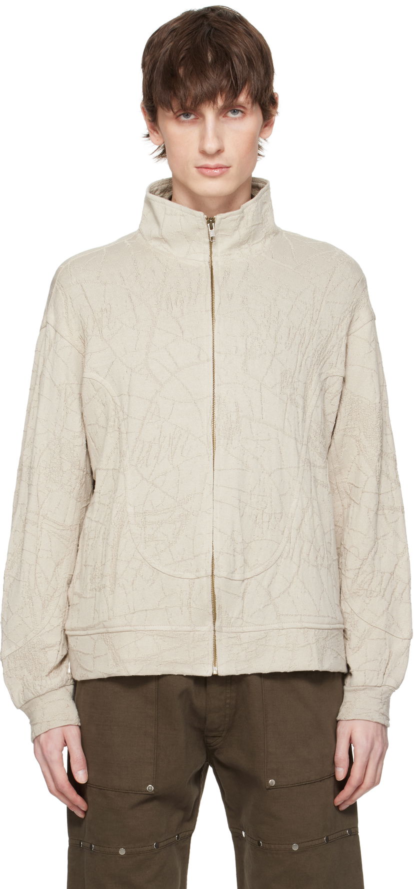 Світшоти Serapis Serapis Knit Wave Track Jacket бежевий | SS25_TJ_2