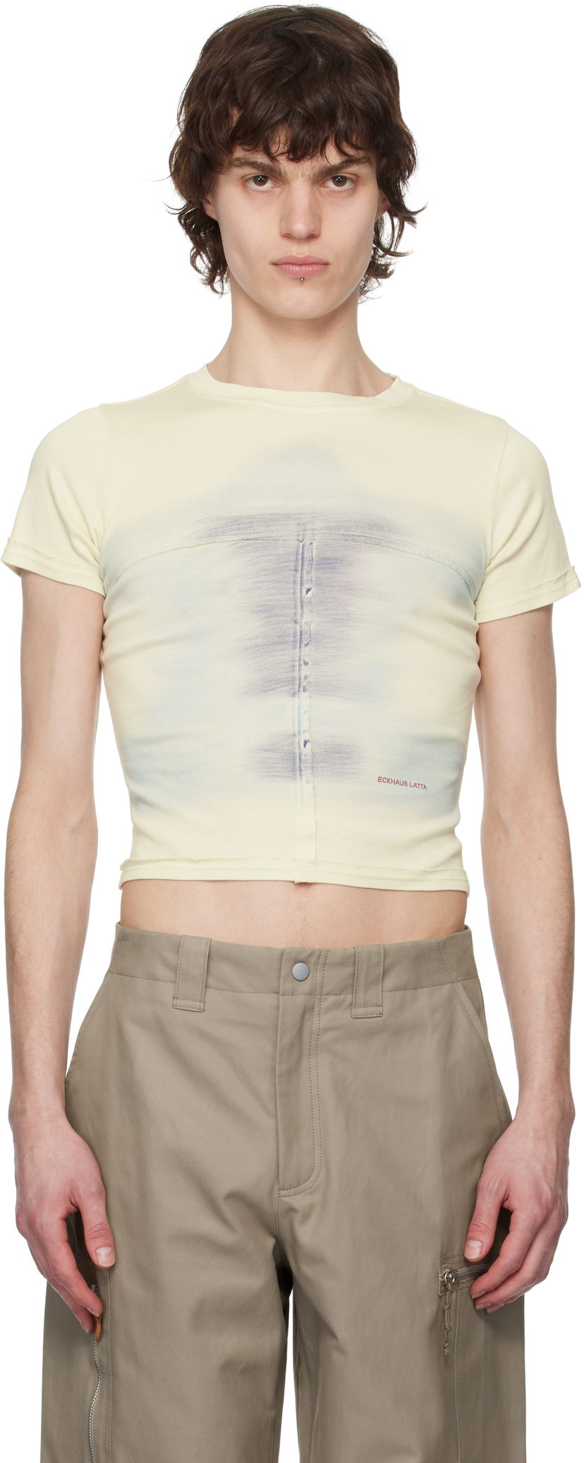 Кроп-топи Eckhaus Latta Eckhaus Latta Lapped Baby T-Shirt Жовтий | 303-EL-PS25-O - OASIS