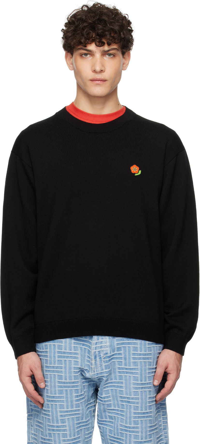 Cветр KENZO Paris Pop Flower Patch Sweatshirt чорний | FF55PU7263LB