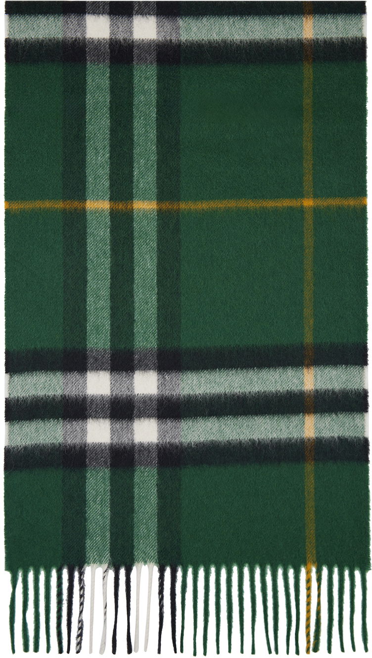 Одяг Burberry Green Check Cashmere Scarf Зелений | 8094653