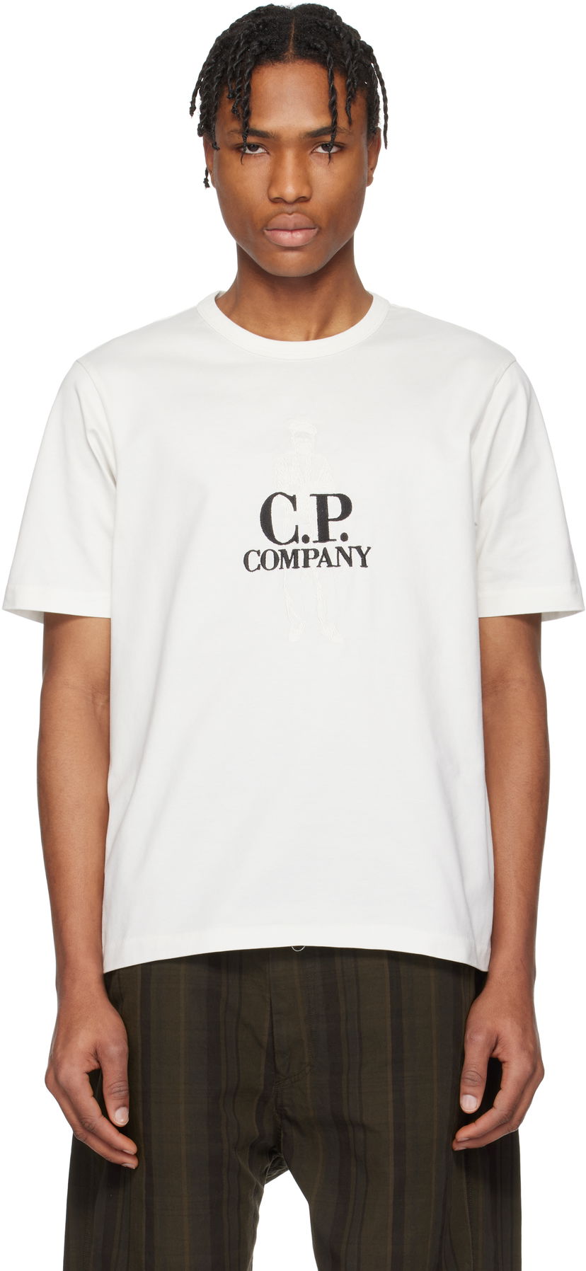 Футболка C.P. Company C.P. Company Mercerized Jersey Twisted British Sailor T-Shirt білий | 18CMTS106A-110301W