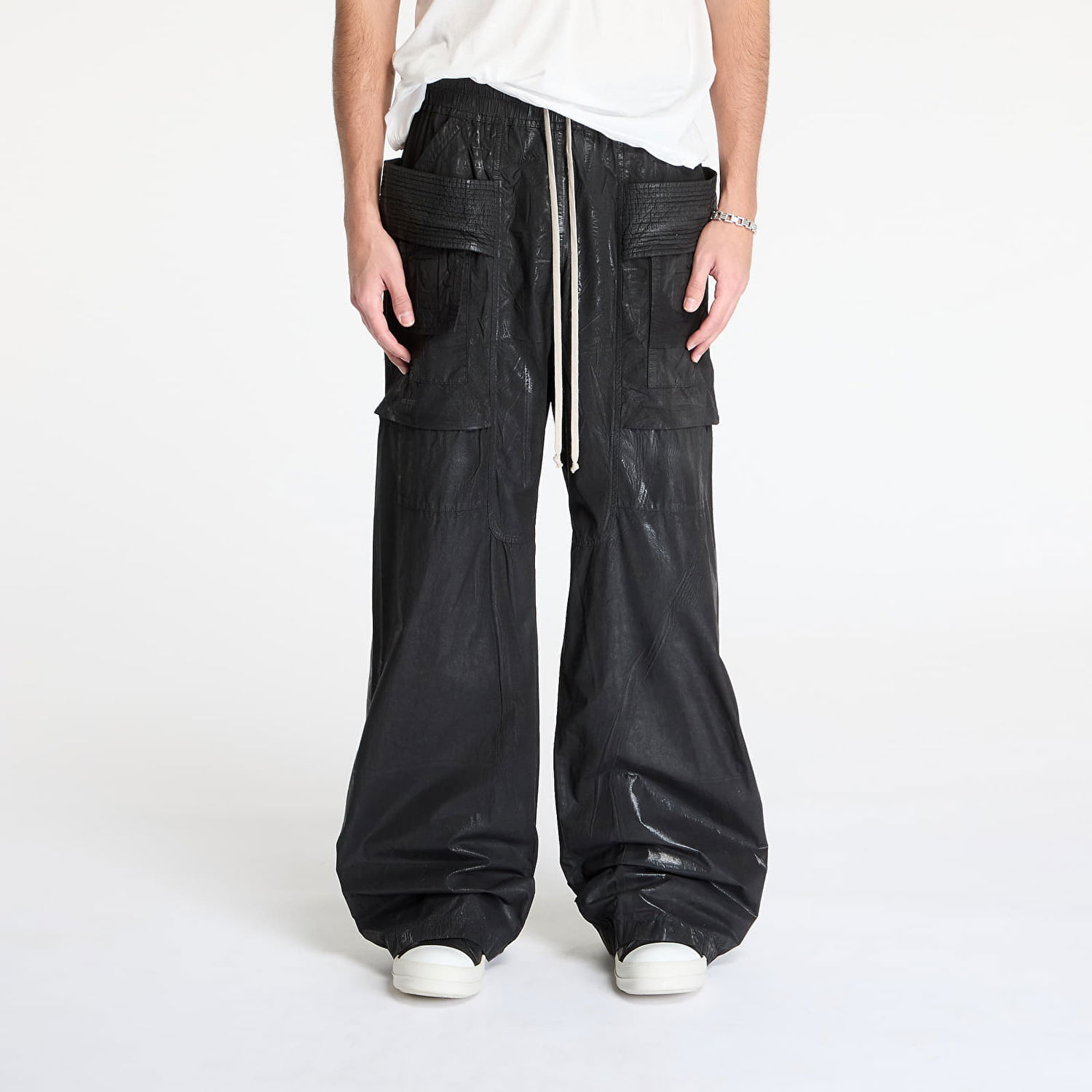 Штани карго Rick Owens Rick Owens DRKSHDW Creatch Wide Cargo Drawstring Pants XL чорний | DU01E3394 PF 09, 0