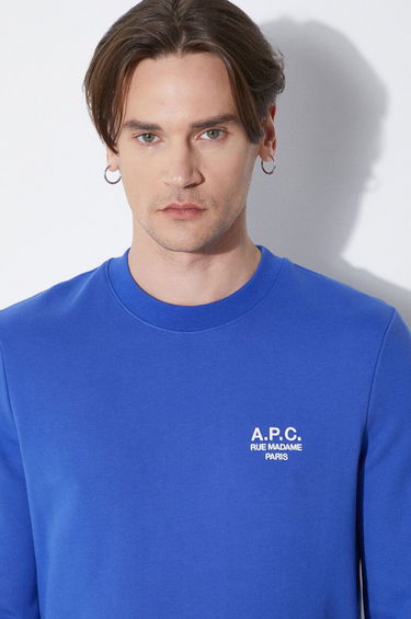 Cветр A.P.C. A.P.C. Sweat Rider Crewneck Sweatshirt Синій | COEZD.H27699.TIC, 4