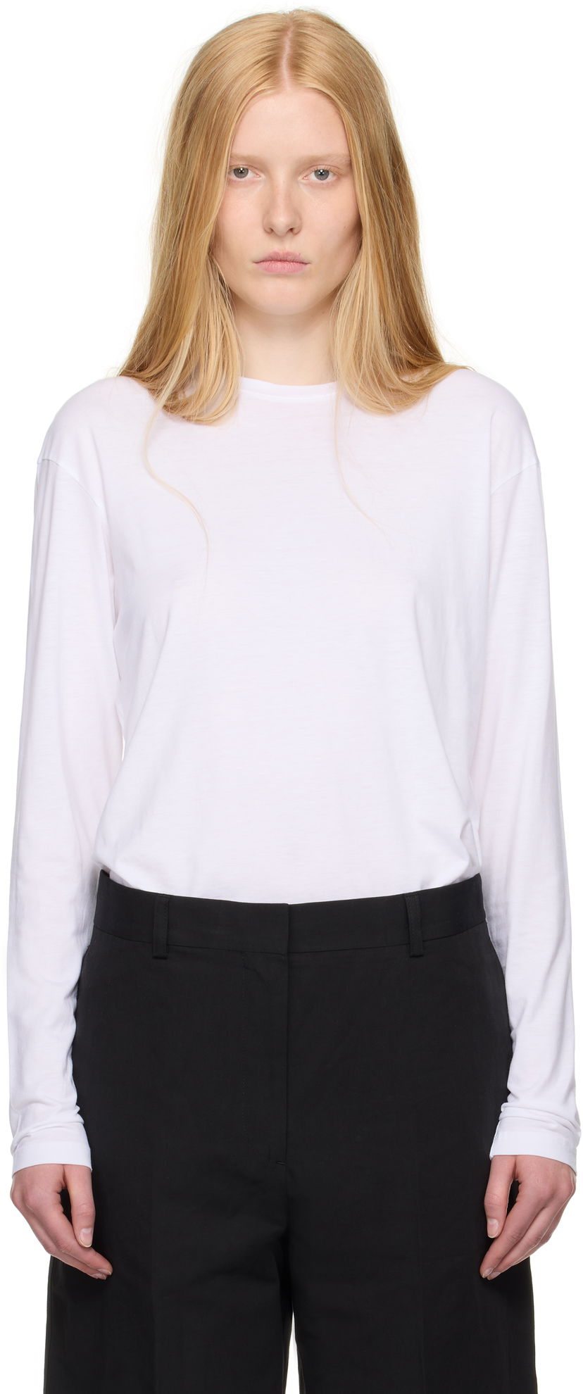 Футболка TOTEME TOTEME Classic Long Sleeve T-Shirt білий | 253-WRT0588-FB0419