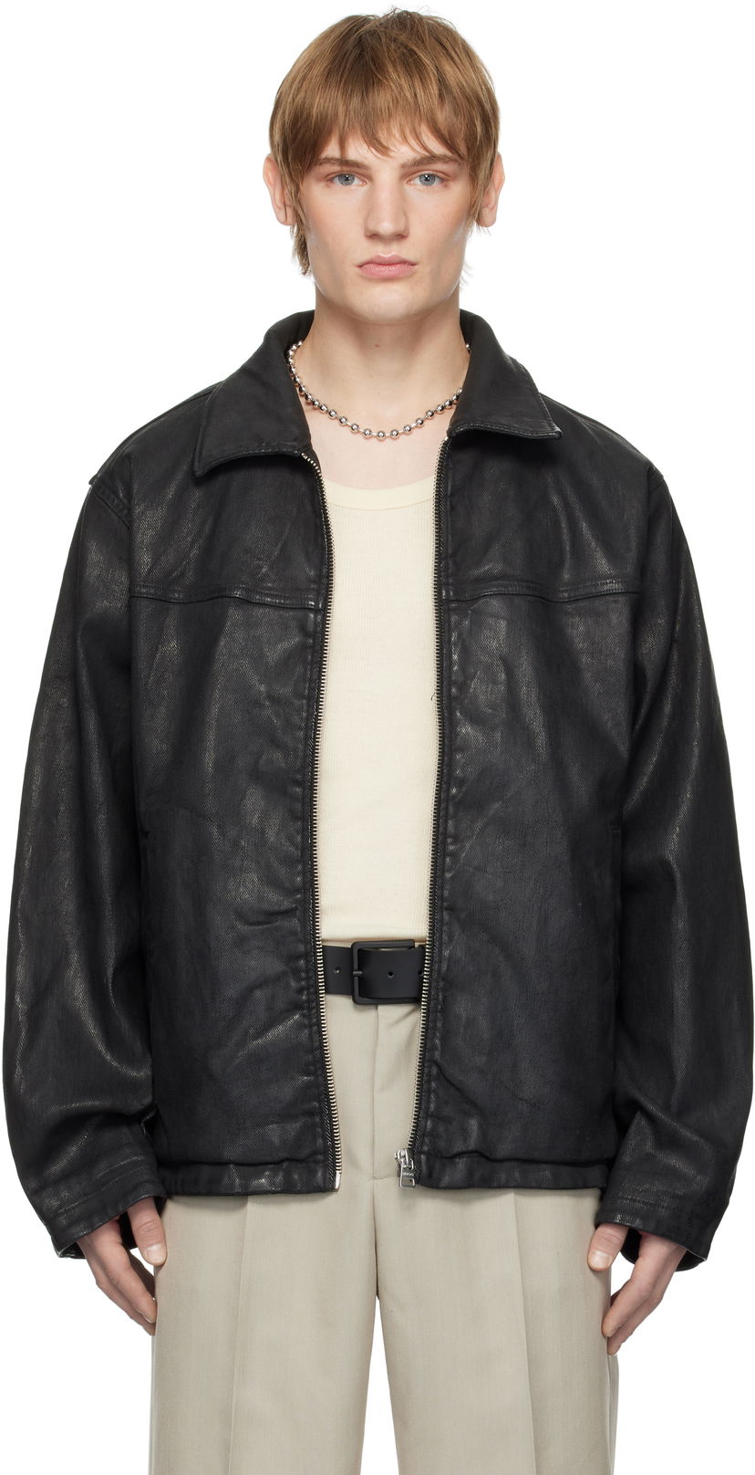 Куртка BOSS Coated Denim Jacket чорний | 50530629