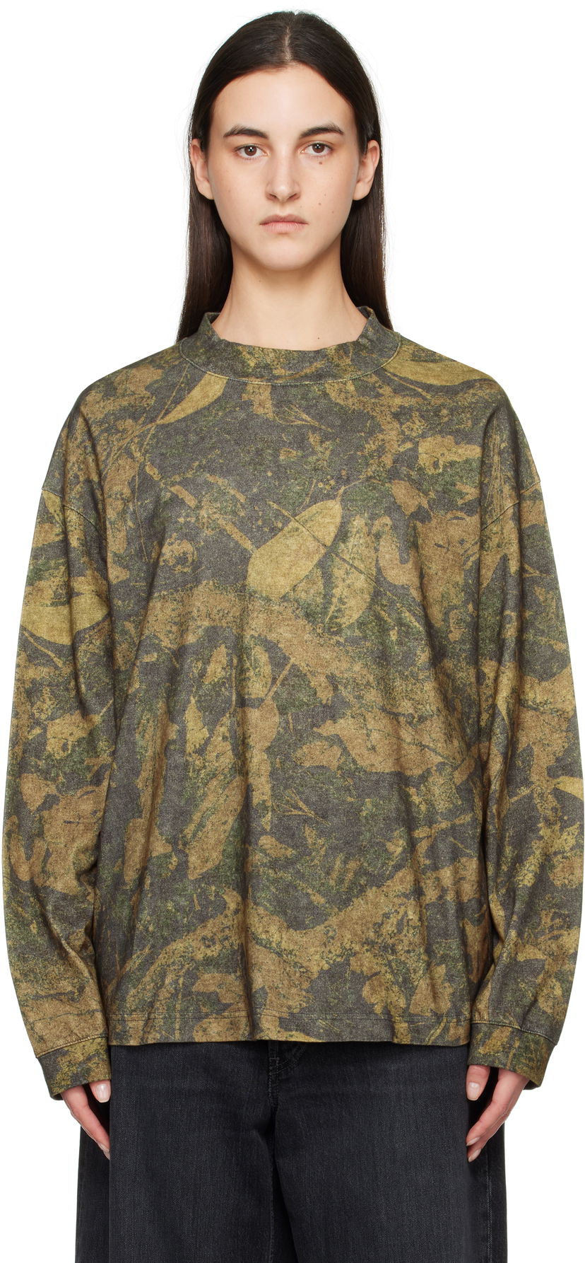 Футболка Acne Studios Acne Studios Camo Crew Neck T-shirt Зелений | CL0317-