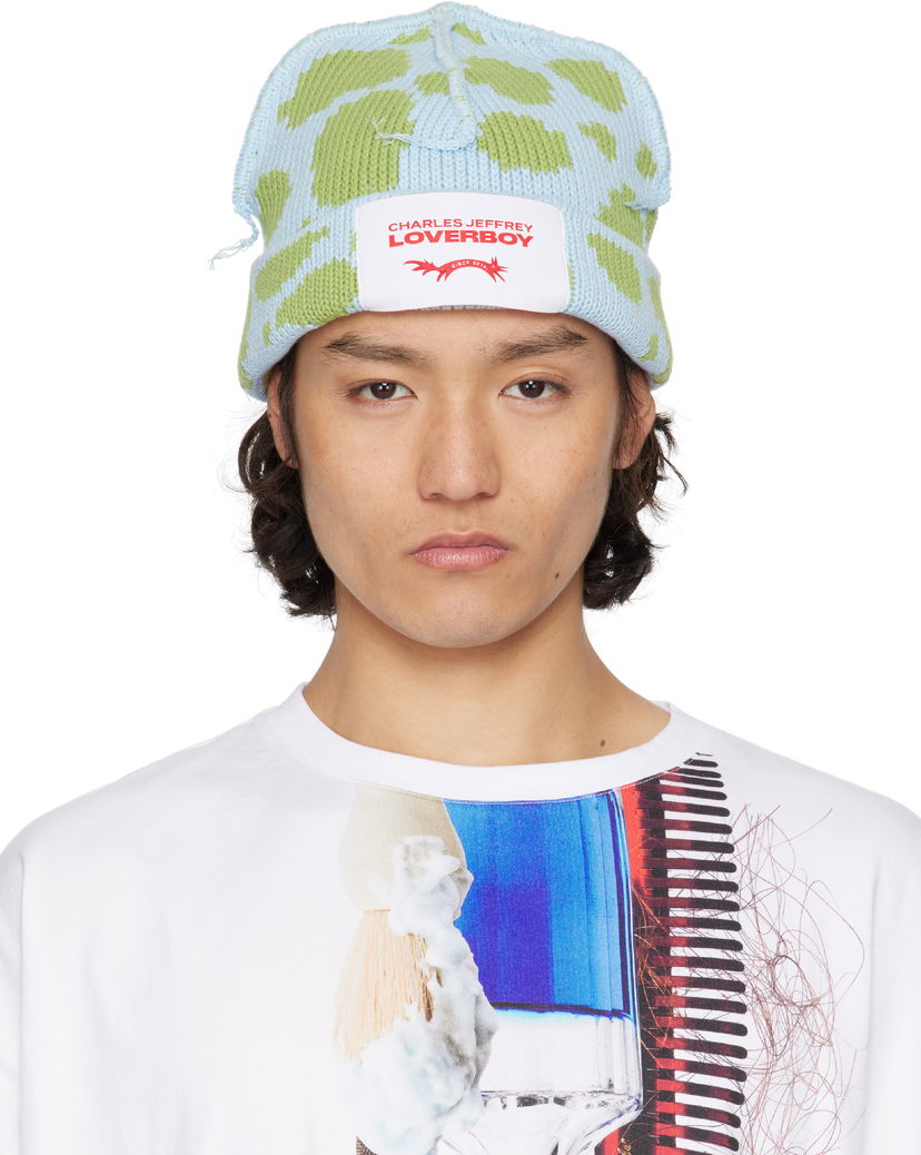Шапка Charles Jeffrey Loverboy Charles Jeffrey LOVERBOY Knit Beanie with Logo Patch Синій | 54130602