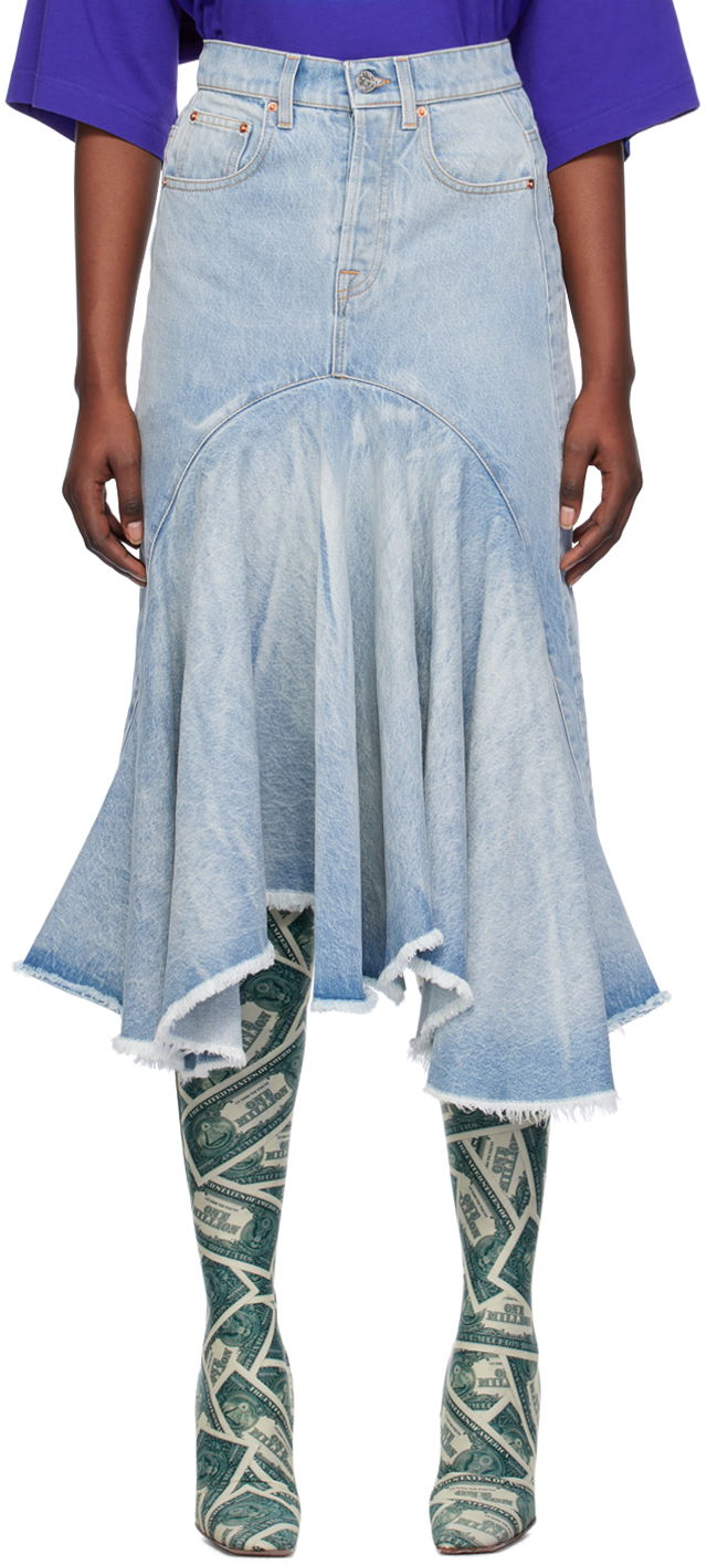 Спідниця VETEMENTS Flared Denim Midi Skirt Синій | WE64SK700N