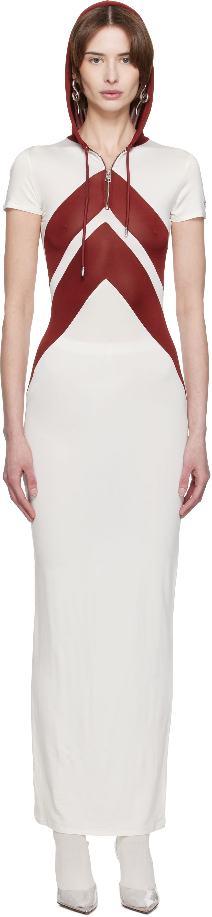 плаття Jean Paul Gaultier Jean Paul Gaultier 'The Chevrons' Maxi Dress білий | 25/33-F-RO346P-J084-0128