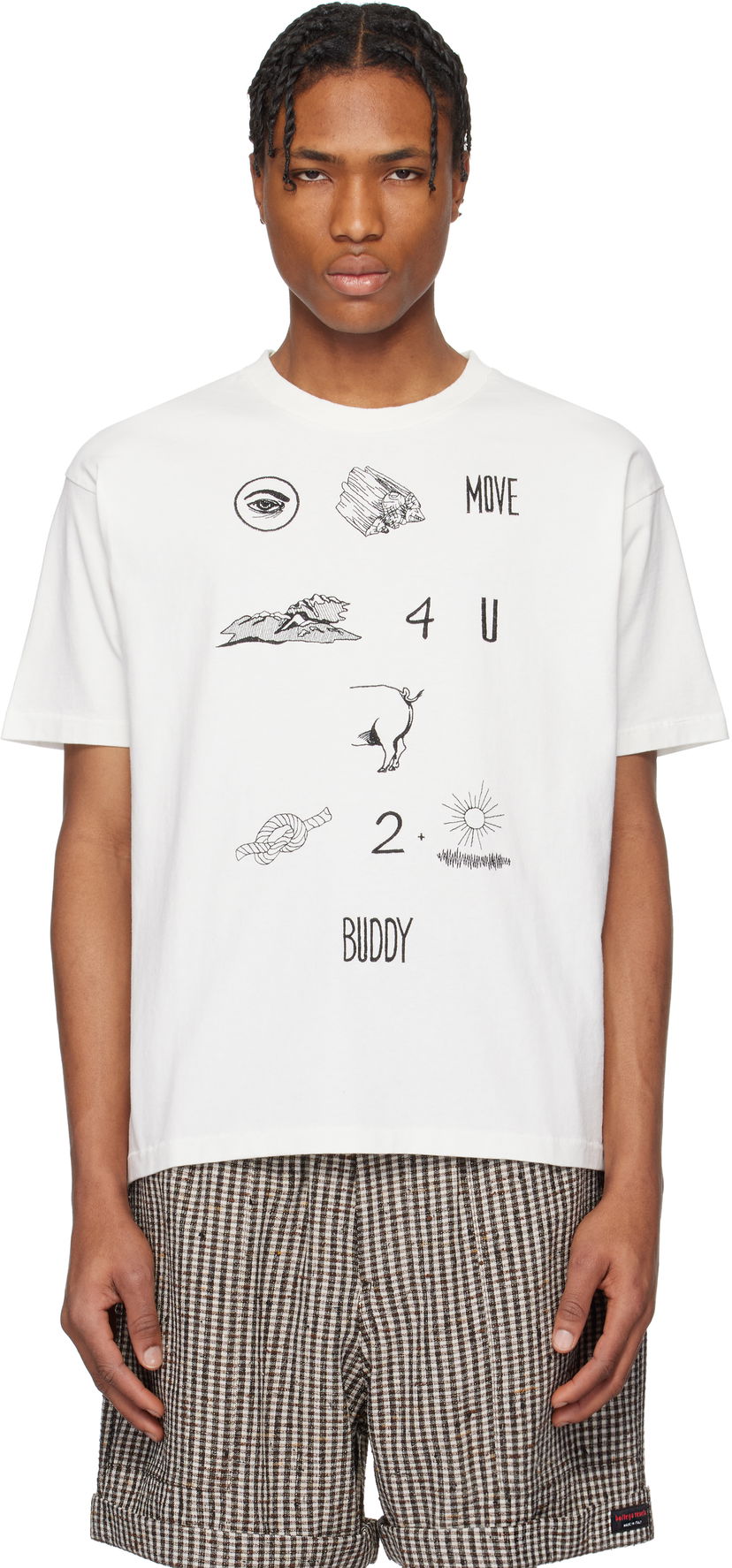 Футболка Bode Bode Rebus Graphic T-Shirt білий | MRS25CS001