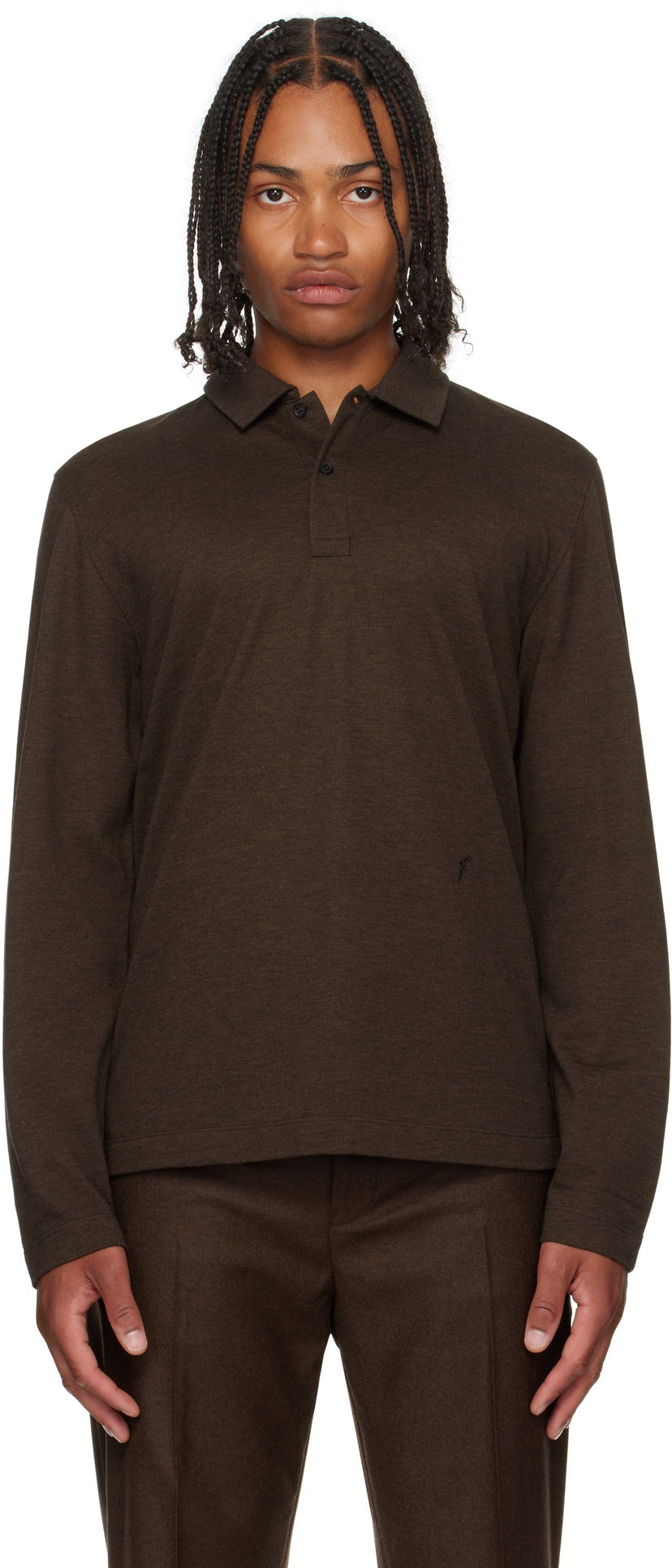 Сорочка поло FERRAGAMO Ferragamo Long Sleeve Polo Коричневий | 786359