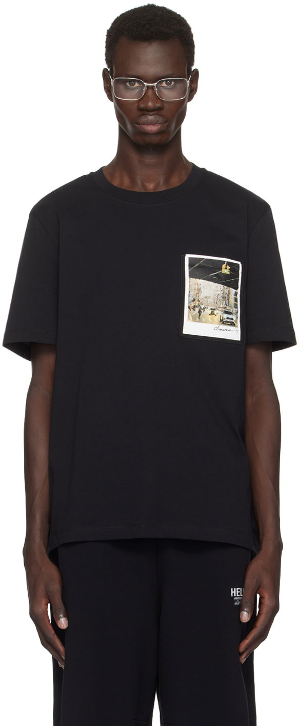 Футболка Helmut Lang Helmut Lang Overpass Postcard Graphic T-Shirt чорний | O06HM514