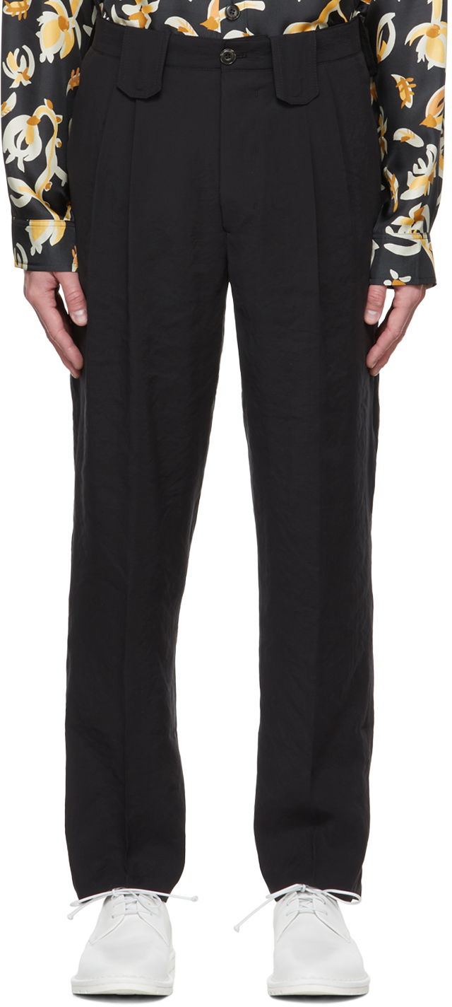 Штани Nanushka Black Relaxed Fit Dress Pants чорний | NM22PFPA00999