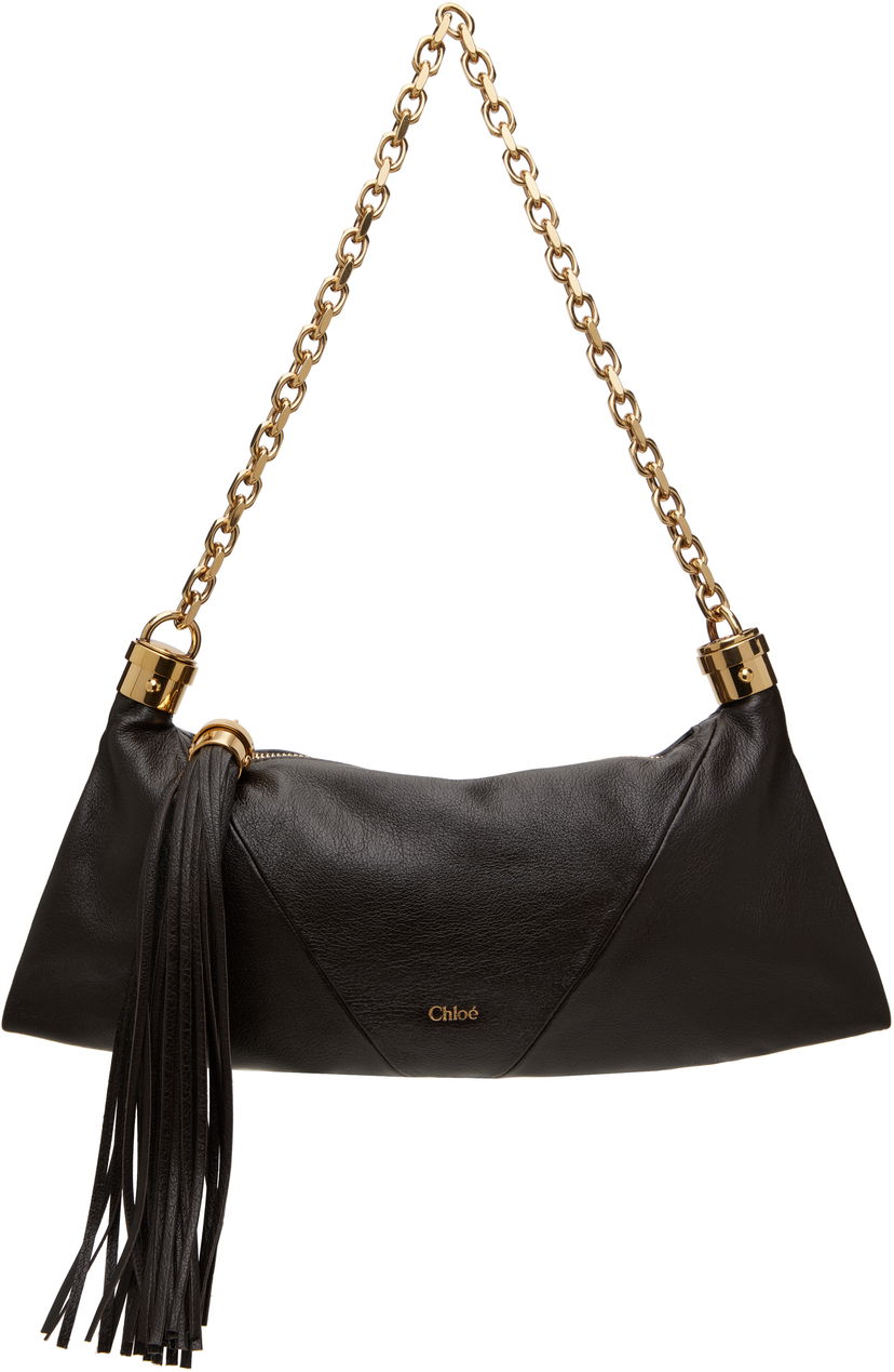 Сумочка CHLOÉ Chloe Small 'Foulard' Shoulder Bag with Tassel Коричневий | CHC25SS447O37