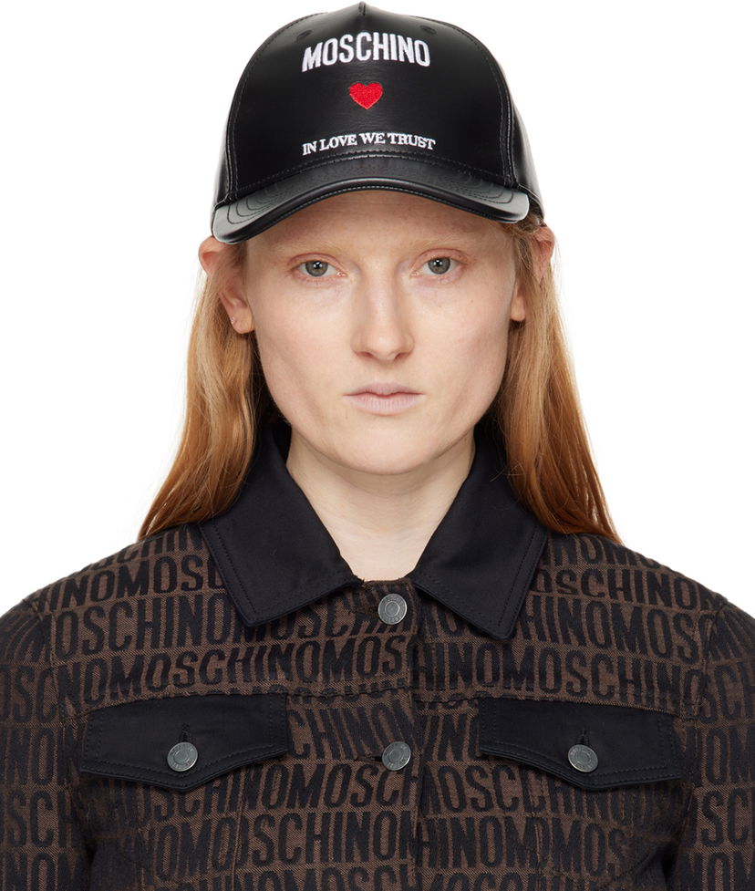 Кепка Moschino 'In Love We Trust' Black Cap чорний | 9203 8080 A1555