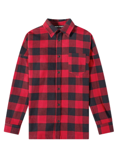 Сорочка Palm Angels Curved Logo Overshirt Червоний | PMES002C99FAB0012501