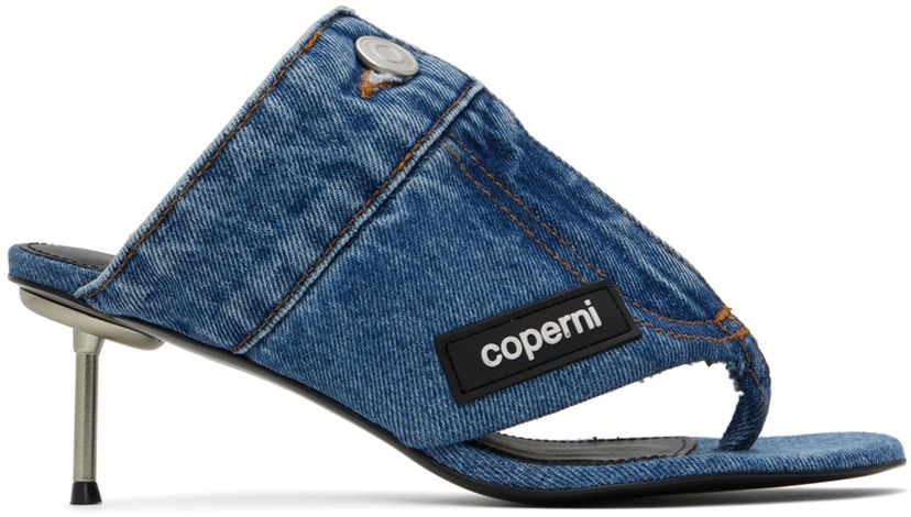 Кросівки та взуття Coperni Open Thong Heeled Sandals Синій | COPSH51202