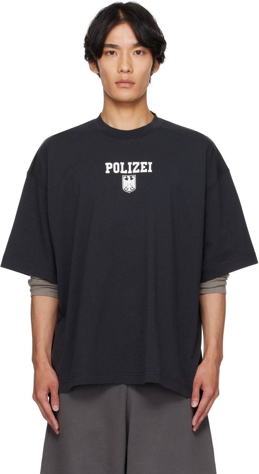 Футболка VETEMENTS Vetements Polizei Regular T-Shirt чорний | UH76TR300B