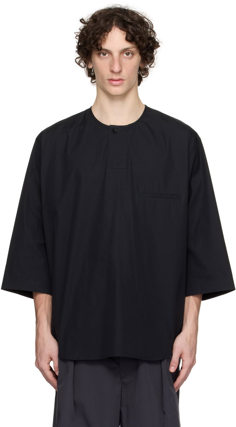 Сорочка LEMAIRE Lemaire Short Sleeve Henley чорний | TO1326 LF839
